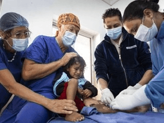 Microsurgical procedure being performed